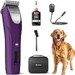 Professional Dog Clippers for Grooming – 2 Speed for Thick Curly Matted Coats, Low Noise Cordless Pet Hair Trimmer with Detachable A5 Blade & Metal Guide Combs Kit for Horse Animal Breeds